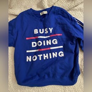 Blue,White & Pink wound up crew neck size large 11-13